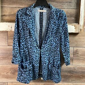 CHARLEY 5.0 Women’s Animal Print Vintage Cardigan Jacket Lagenlook Size Small